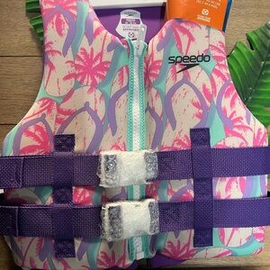 Speedo Kids Swim Vest - Pink and Mint